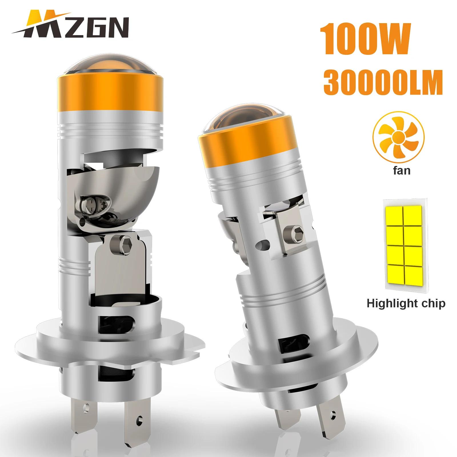 MZGN 1:1  Bi LED   Ʈ , ͺ 30000lm , ڵ LED , 6000K AMP, H7 H18, 2 